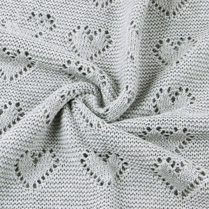 Discover the Comfort of Our Baby Blanket Knitted Heart Hollow Windproof Blanket